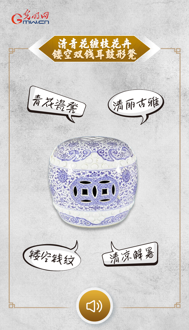 “文物會說話”有聲海報｜青花瓷版“冰墩墩”，美觀又消暑