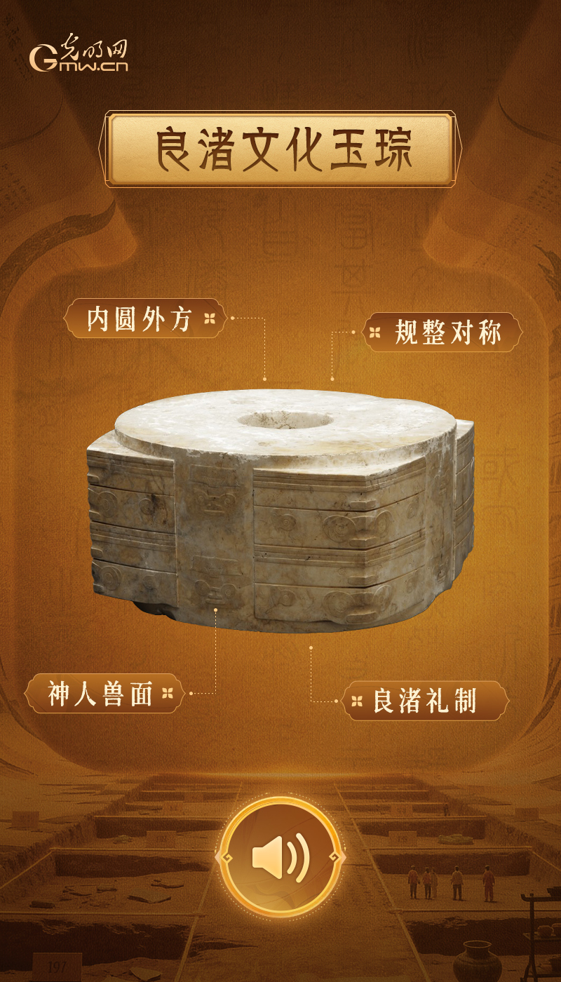“文物会说话”有声海报|稀世金玉齐聚,见证多元一体文明华章 这枚玉琮里,藏着五千年前的天地密码