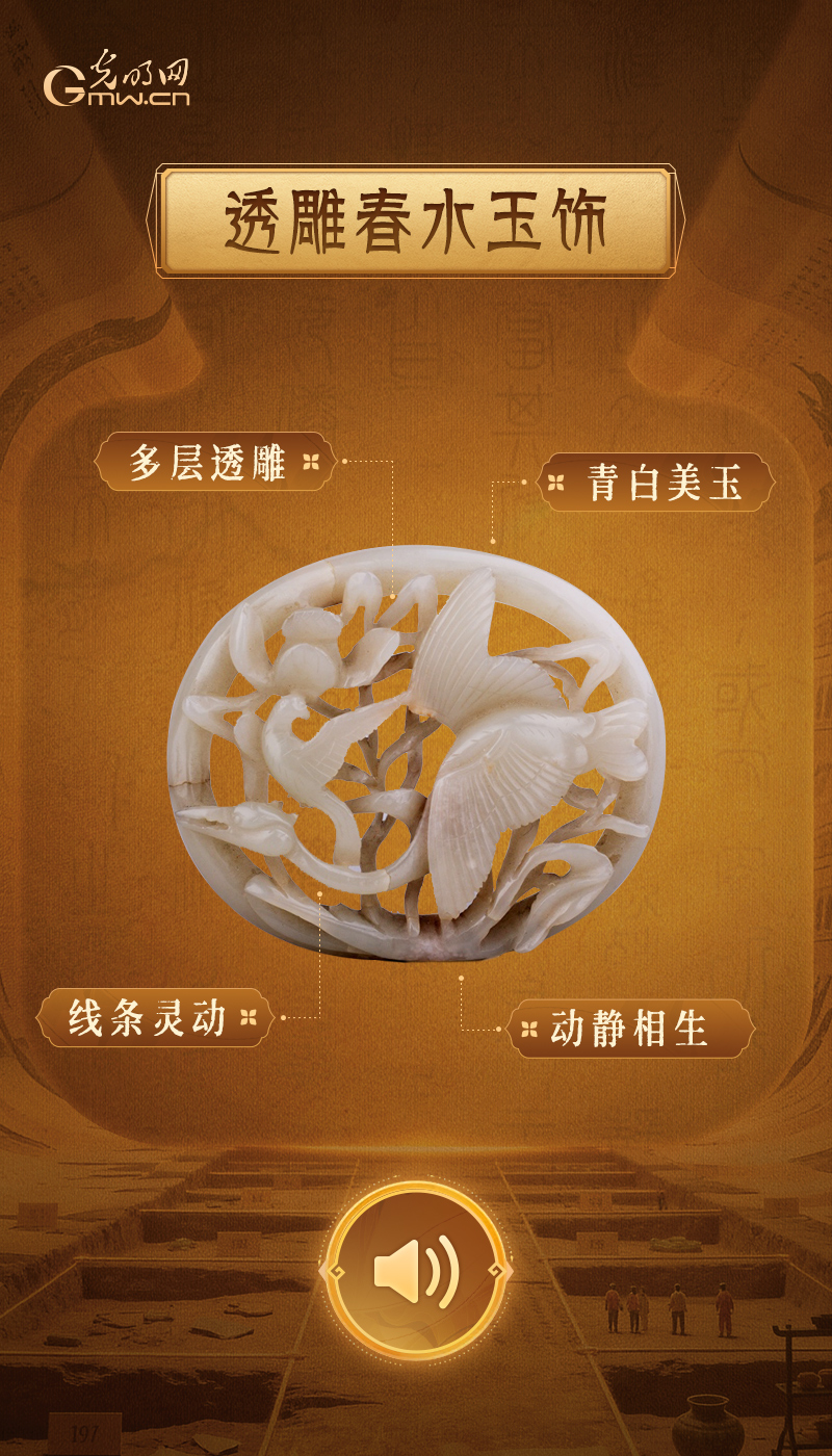 “文物会说话”有声海报|稀世金玉齐聚,见证多元一体文明华章 巧琢春水玉 草原猎趣长