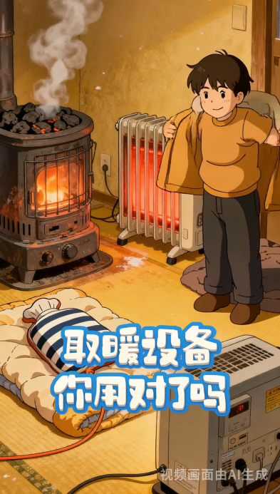 AI动画｜防患于未然，看看冬季居家取暖的正确打开方式