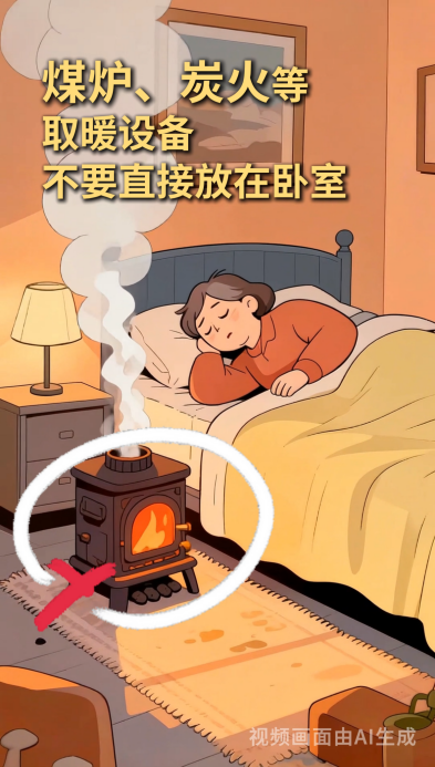 AI动画｜防患于未然，看看冬季居家取暖的正确打开方式