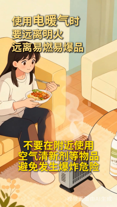 AI动画｜防患于未然，看看冬季居家取暖的正确打开方式