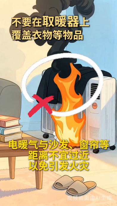 AI动画｜防患于未然，看看冬季居家取暖的正确打开方式
