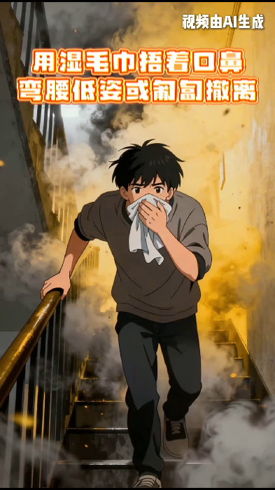 AI动画丨高层起火如何应急逃生？这些自救技能学起来→